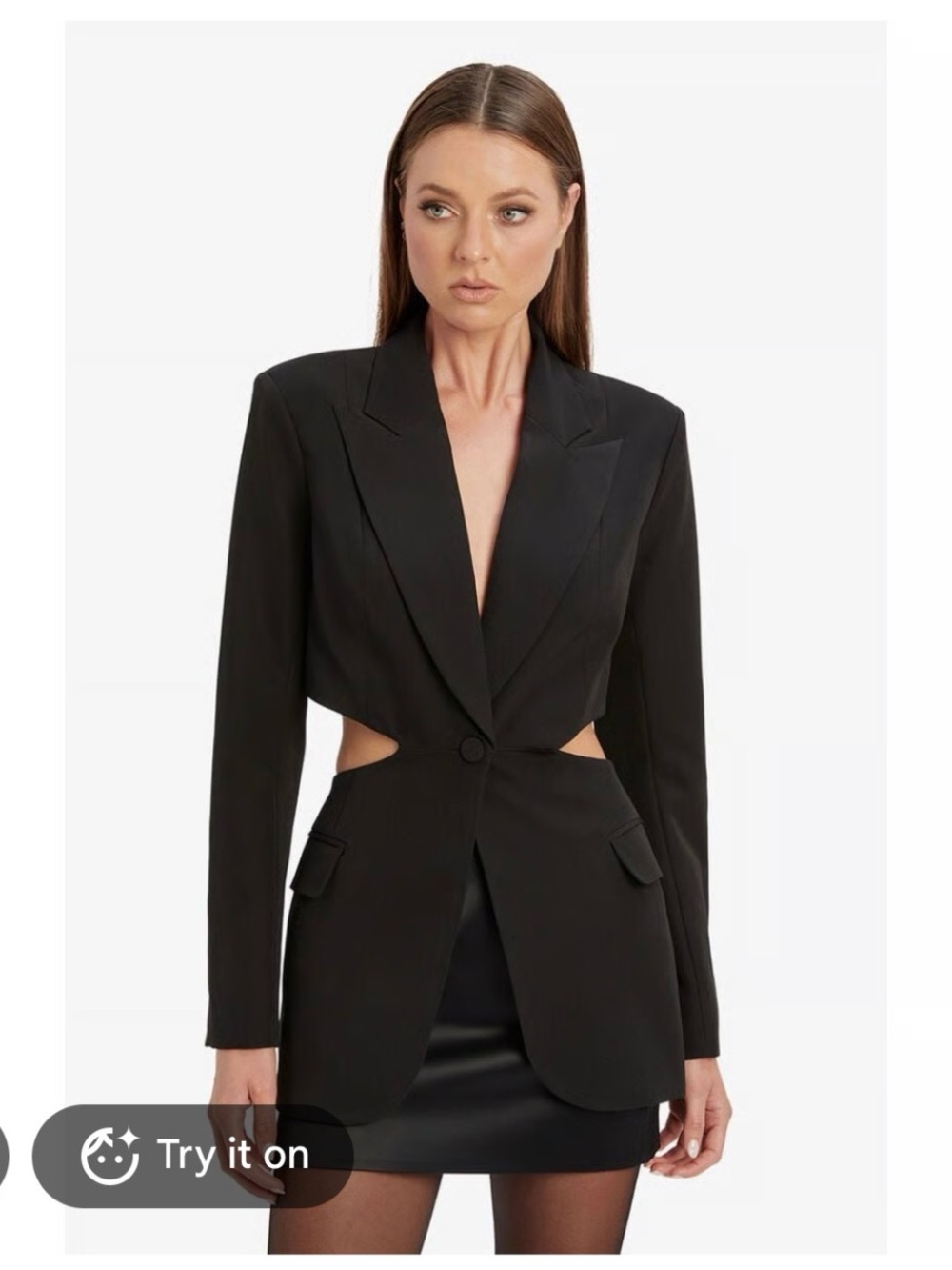 Bardot Cassian Cutout Blazer tailored Jacket - Black sx XS NET